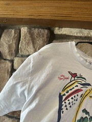 VTG 90s Carnival Cruise Line White T-Shirt Crop Distressed Large Men Unisex