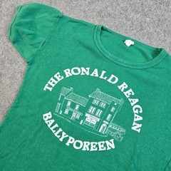 Vintage 80s Politics Shirt Size S “The Ronald Reagan Ballyporeen” Ireland Green