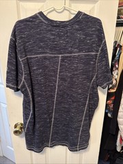Paper Denim & Cloth Shirt Men’s Blue Slub Knit V-Neck Cotton Blend Top XXL