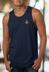 Embroidered Masonic Square and Compass Tank Top