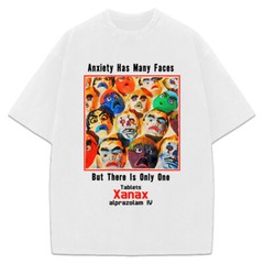 Xanax Anxiety Has Many Faces T-Shirt Vintage AD Retro Custom Graphic Tee