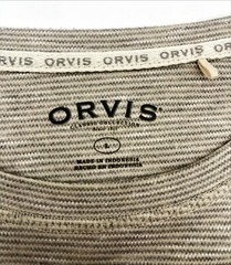 Orvis Men’s Large Beige Pullover Classic Collection Long Sleeve Striped