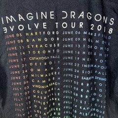 Imagine Dragons Evolve Tour 2018 T-Shirt Men’s Small S Black graphic crew tee