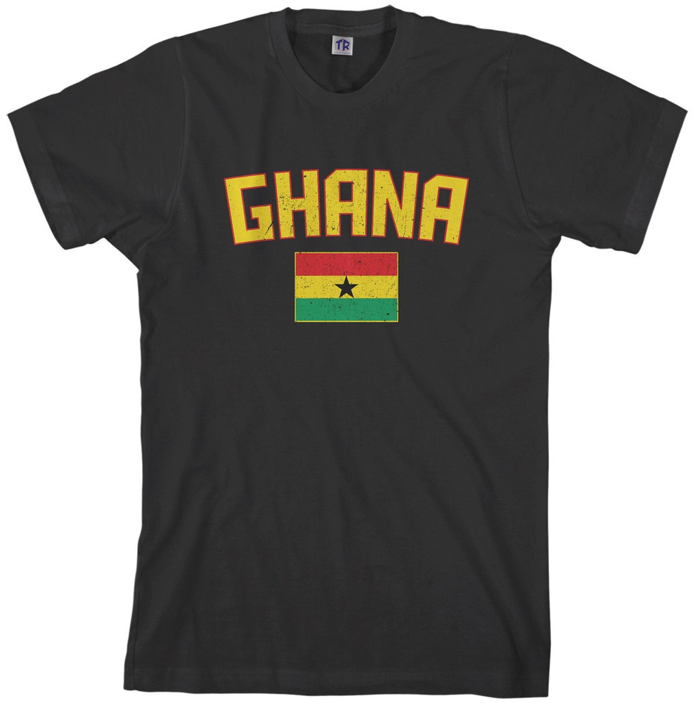 Threadrock Men’s Ghana Flag T-shirt Ghanaian Accra Soccer