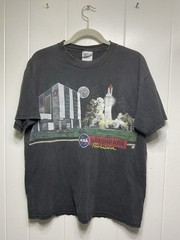 Kennedy Space Center NASA Florida Graphic Tee Men’s Black Large Dated 1996 Vtg