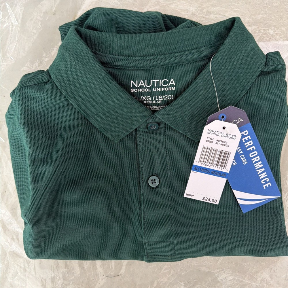 Nautica Boys School Uniform Polo Hunter XL/XG 18/20