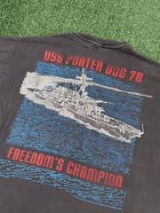 Vintage 90s “Blackbird USS Porter DDG 78 Freedoms Champion Warcraft T Shirt XL