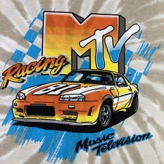 MTV Shirt Adult Large Tie Dye Music Television Racing Sports Car Graphic Tee