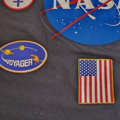 NASA Meatball Logo 7 Historic Space Programs Men’s XL F&B Print T Shirt USA Flag