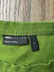 Asos Designs Mens T-Shirt Green Knitted Crew Neck Large Nature Leaves Mountains