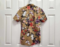 Men’s Goodthreads Poplin Multicolor Floral Birds Cotton Short Sleeve Shirt Sz XS