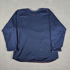 VTG Nike Reversible Long Sleeve Shirt Mens XL Blue Center Swoosh Y2K Spellout