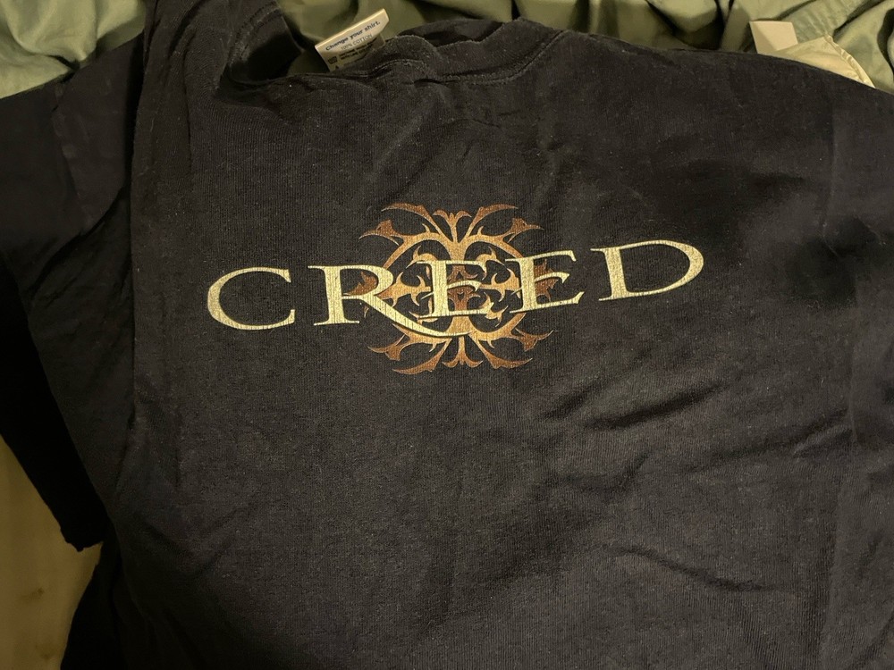 Vintage Creed Shirt Mens XL Navy 90s Band Tee Music Human Clay Concert Tour USA
