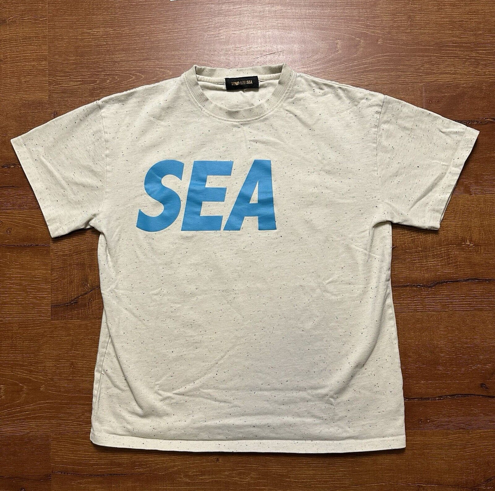Wind And Sea T Shirt Mens M Cream Speckled Oversized Heavyweight City Urban Art
