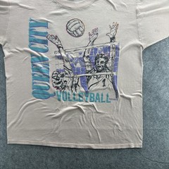 Vintage Queen City Volleyball Shirt Mens Large Graphic Sports Jerzees 90s Tee