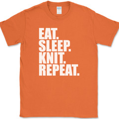 Eat Sleep Knit Repeat Knitting T-Shirt Yarn Hobby Stitch Craft Gift Tee