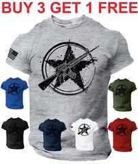 AR15 Rifle T-shirt USA Gun Flag Distressed Unisex Military 2nd Amendment 1776