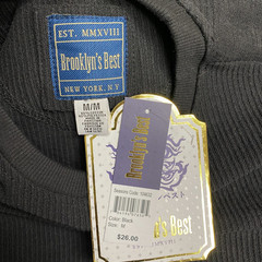 Brooklyns Best T-Shirt Mens Black Rib Knit Short Sleeve Classic Tee Medium NWT