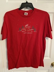 Happy Holidays Beautiful Winter Reindeer Scene Christmas T-Shirt – Adult Large