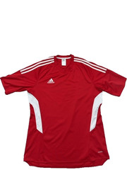 Adidas Jersey Red Soccer Climalite L Athletic Fit Moisture Wicking