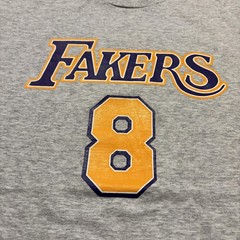 LA Fakers 8 Kobe Bryant Shirt Mens XL Gray Basketball Parody Sports NBA Spoofs