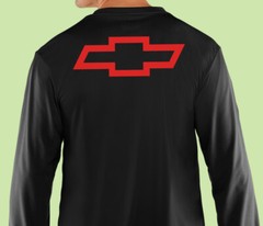 Long Sleeve Pocket T-Shirt, Cars, Trucks, Motor Sports, Bowtie,100%Cotton Black