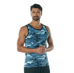 Mens Sky Blue Camouflage Tank Top – Camo Sleeveless Tanktop T-Shirt Rothco 67705