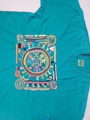 VTG Tip’s Club Classics green hand embroidered Carlos Rosales Guatemala Shirt XL