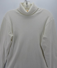 VGT LL Bean Duofold Shirt Men Medium White Base Layer Turtleneck Hiking 80s *