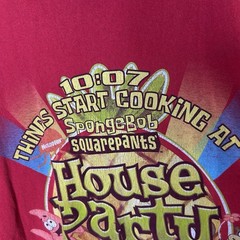 Vintage Y2K Nickelodeon SpongeBob SquarePants House Party TV Promo T-Shirt L/XL