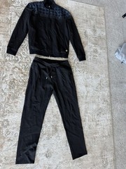 Stefano Ricci Men’s Black and Blue Tracksuit Set Full Zip Jacket & Pants XL