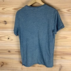 Wallace & Barnes T-Shirt Mens Small Indigo Blue Slub Cotton Pocket Tee A2420