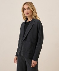 Pact Women’s Airplane Relaxed Blazer Medium Charcoal Heather Top Outerwear