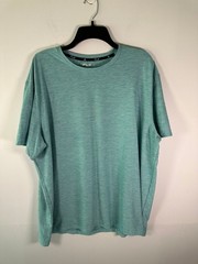 FLX Shirt Mens XXL Heathered Aqua Crew Short Sleeve Travel Leisure Tee