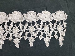 VINTAGE Lace Rose Shirt Mens Large Gem Flower Single Stitch Black Tee Adult A48