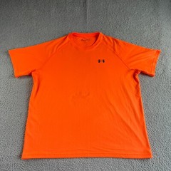 Under Armour T Shirt Mens Extra Large Orange Loose HeatGear High Visibility Neon