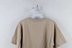 Vintage 90s Streetwear Mens Small Faded Blank Short Sleeve T-Shirt Beige Cotton