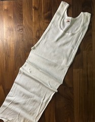 VTG Fruit Of The Loom Ribbed Tank Wife Beater Shirt M 38-40 USA Made Long Length