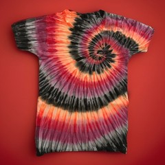 *New* 2XL – Sm Handmade Tie Dye, Red Burgundy Spiral, Crew or V-Neck