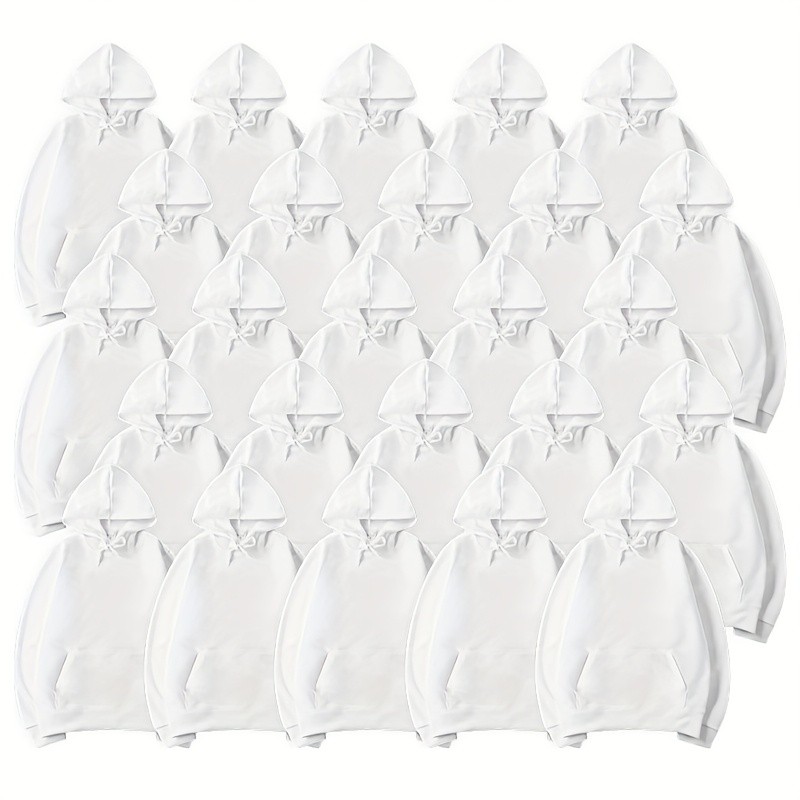 25 Pack Blank White Unisex Hoodies S-2XL Sublimation DTF Heat Transfer Bulk Lot