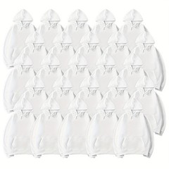 25 Pack Blank White Unisex Hoodies S-2XL Sublimation DTF Heat Transfer Bulk Lot