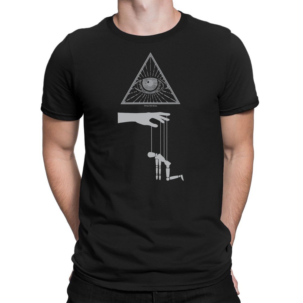 Mens Conspiracy Theories T-Shirt PUPPET MASTER Illuminati Puppets Tee Tee