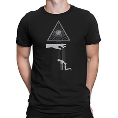 Mens Conspiracy Theories T-Shirt PUPPET MASTER Illuminati Puppets Tee Tee