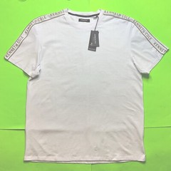 New KENNETH COLE Men’s Short Sleeve T-shirt Size XXL White w/Beige