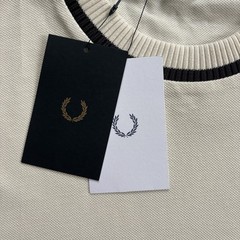 BNWT Fred Perry M7 Crew Neck Pique T-Shirt Ecru Black Mens Size Large Mod 60s
