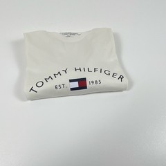 Tommy Hilfiger Men’s Crew Neck Short Sleeve Est. 1985 Flag Logo Tee M Beige
