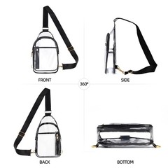 Clear Crossbody Bag with Adjustable Strap for Stadium Events and Sport Concert