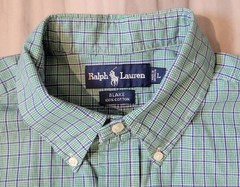 L Ralph Lauren Blake Short-Sleeve Button-Down Shirt Embroidered Blue Pony