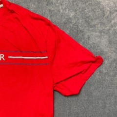 ​Tommy Hilfiger T Shirt Mens XL Red Spellout Logo Stretch Crew Neck Summer Tee