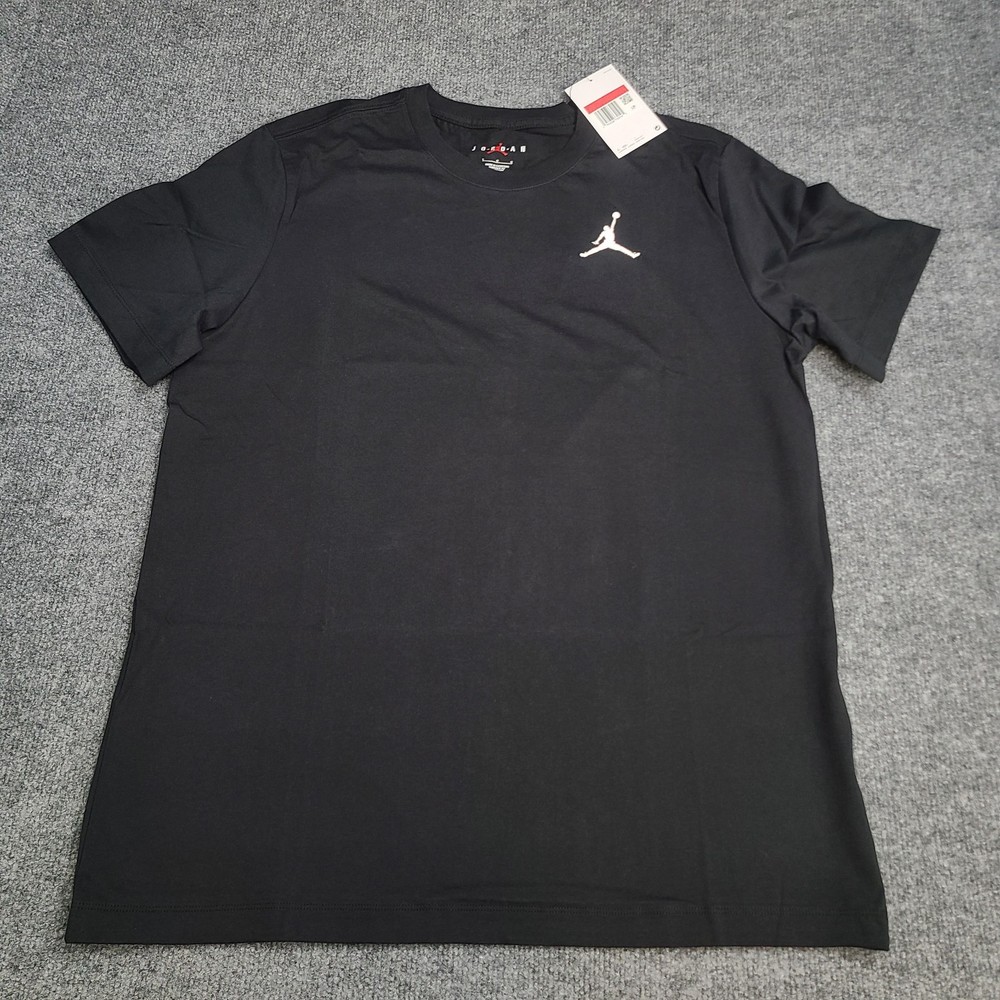 Jordan Shirt Mens Large Black White Embroidered Jumpman Logo Nike Air Cotton Tee